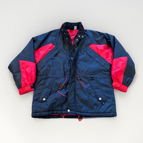 Marlboro Other - Vintage Marlboro Adventure Parka Puffer Jacket Mens XL Black Red Colorblock 90s